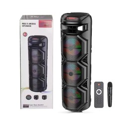 Coluna Bluetooth Sing-e ZQS8301/ZQS8302 com Microfone Sem Fios e Remoto Preto Coluna Bluetooth Sing-e ZQS8301/ZQS8302 com Microfone Sem Fios e Remoto Preto